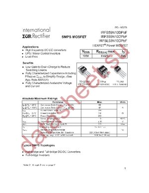 IRFB59N10DPBF datasheet  